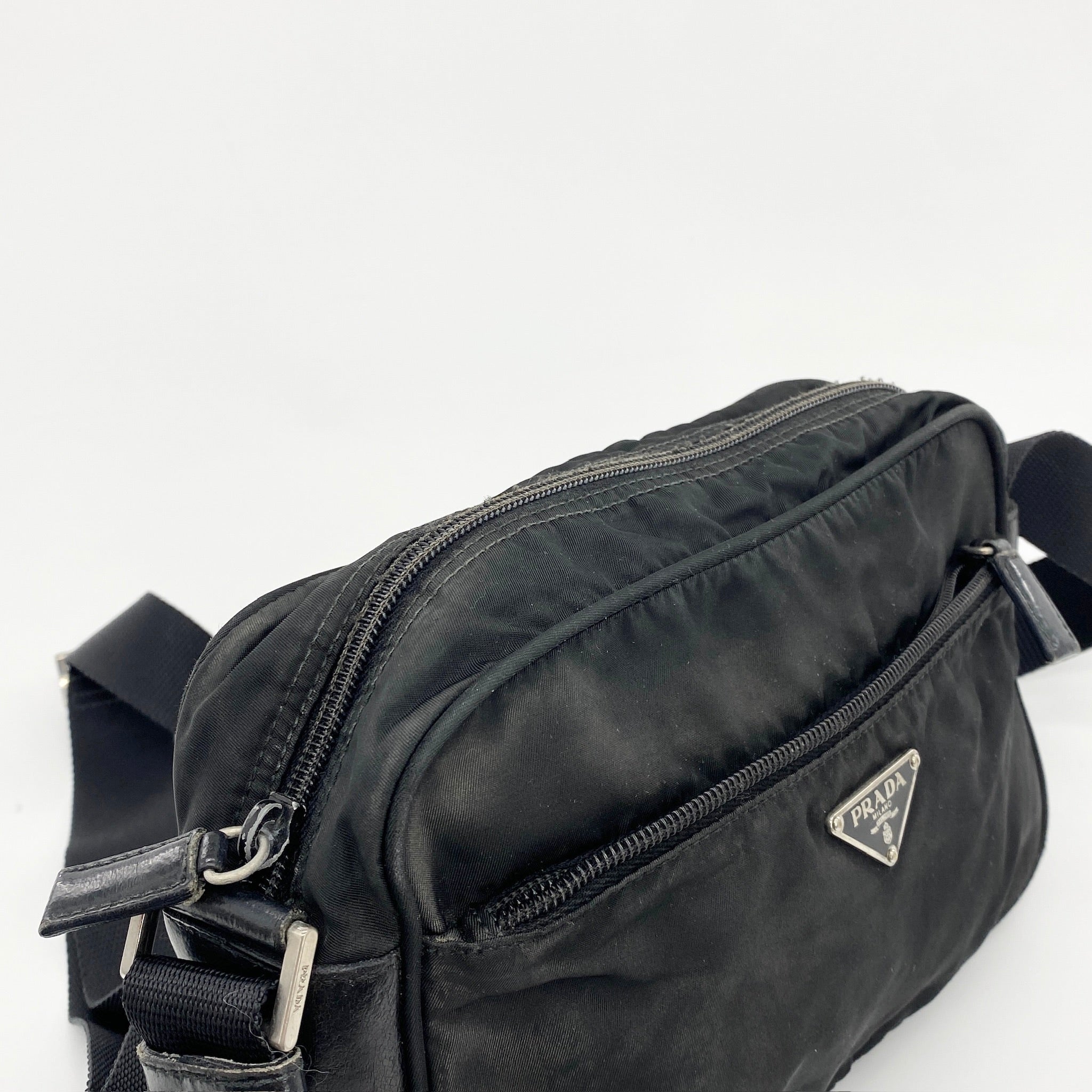 Nylon Camera Crossbody Small Black