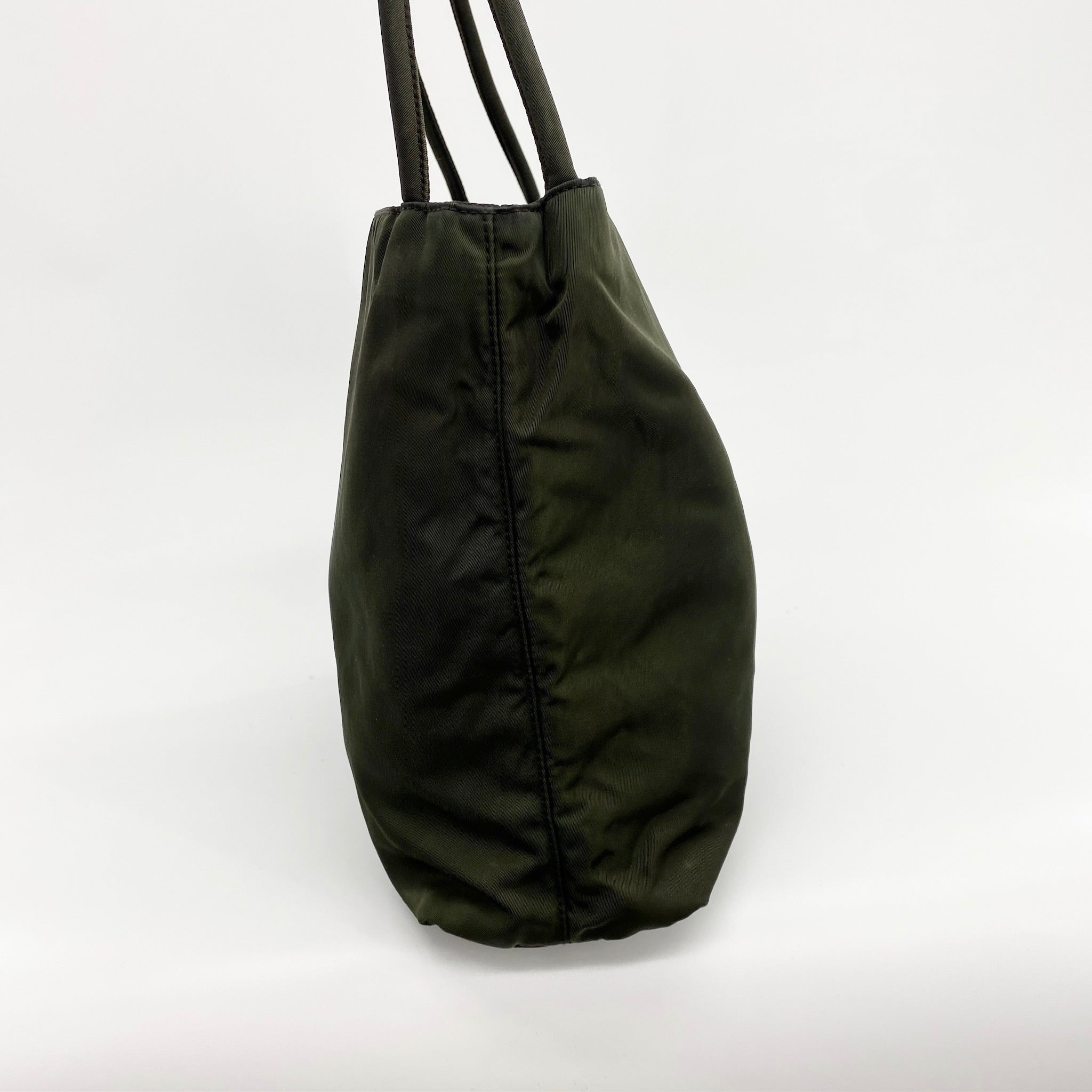 Nylon Small Tote Shoulder Dark Green