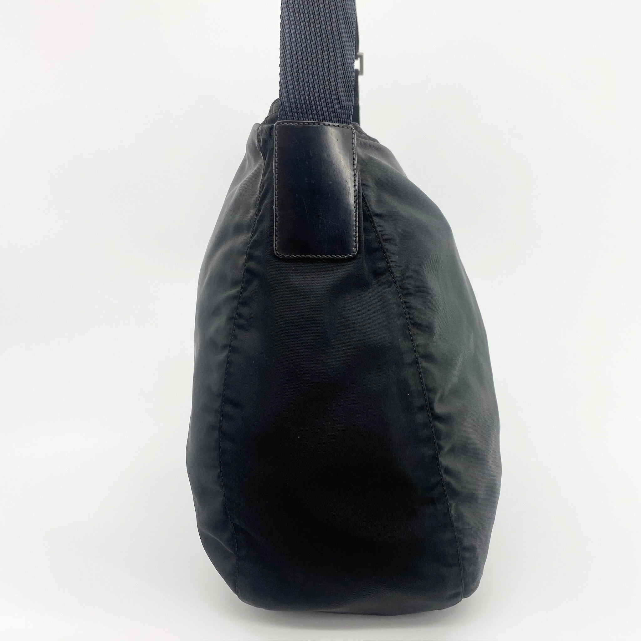 Nylon Hobo Crossbody Bag Black - Vintage Luxuries
