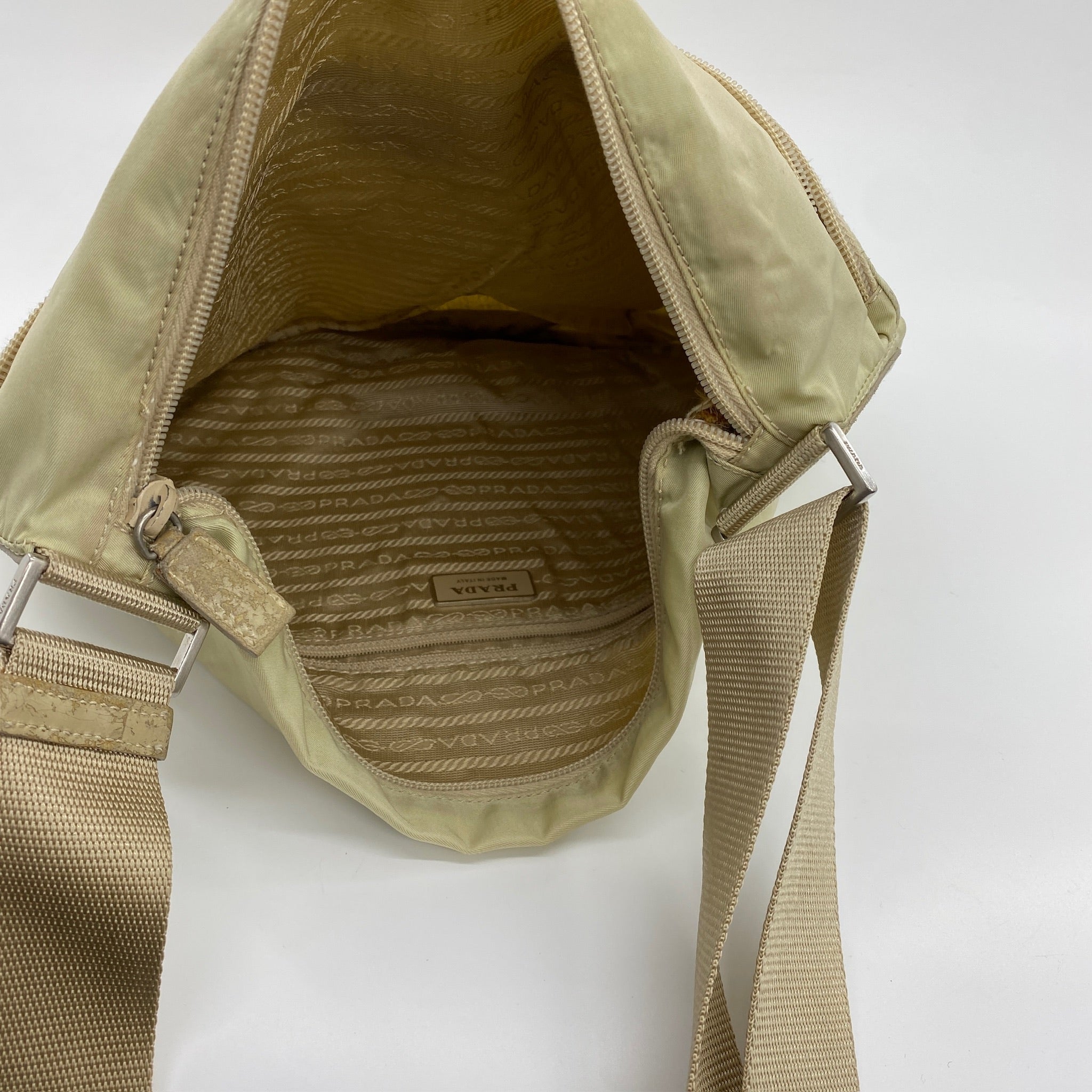 Nylon Messenger Large Crossbody Off White