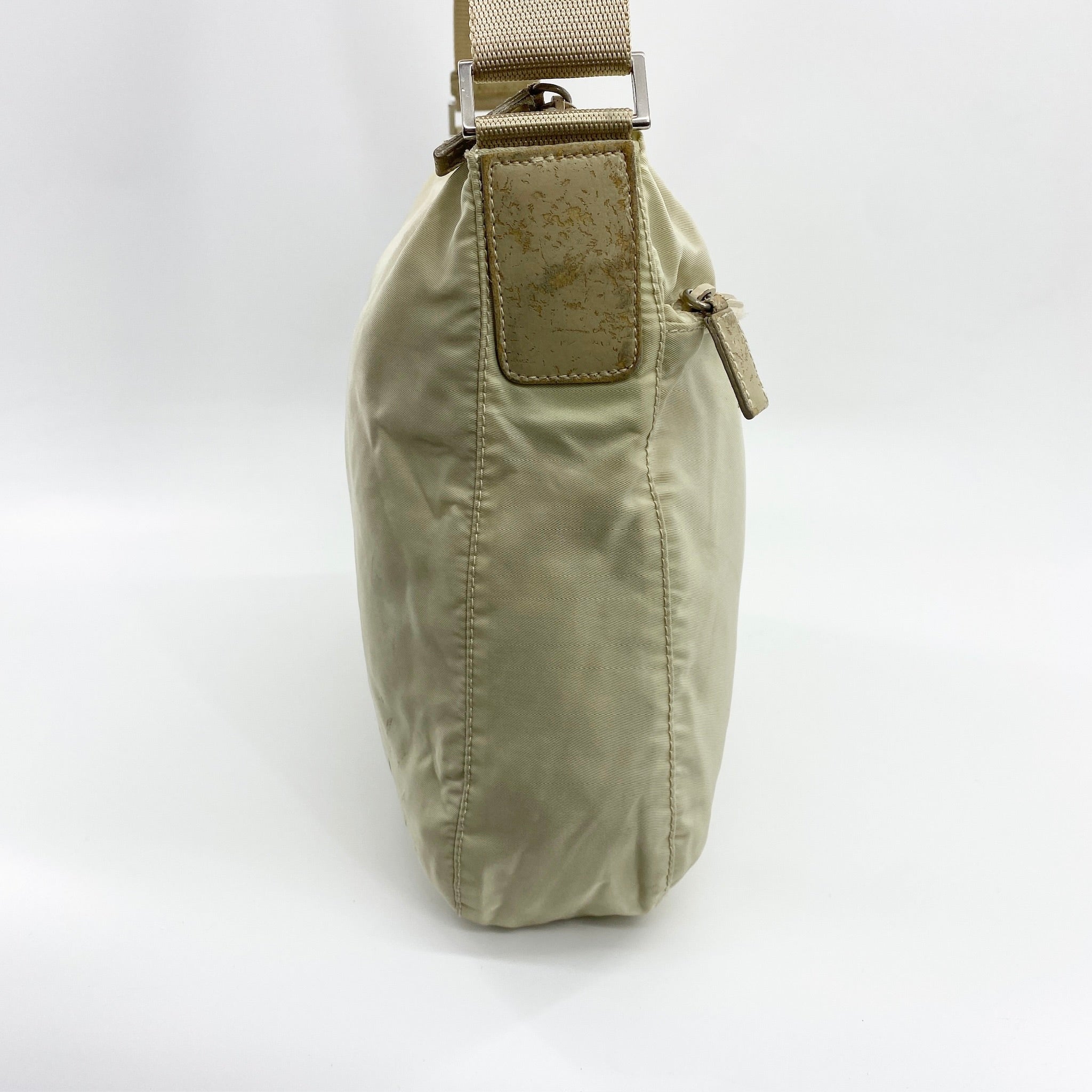Nylon Messenger Large Crossbody Off White