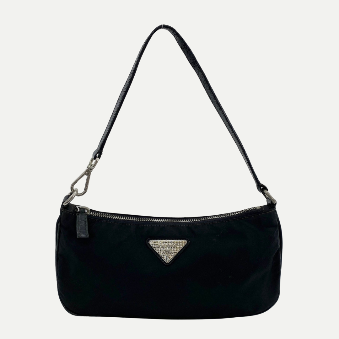 Nylon Shoulder Bag Black