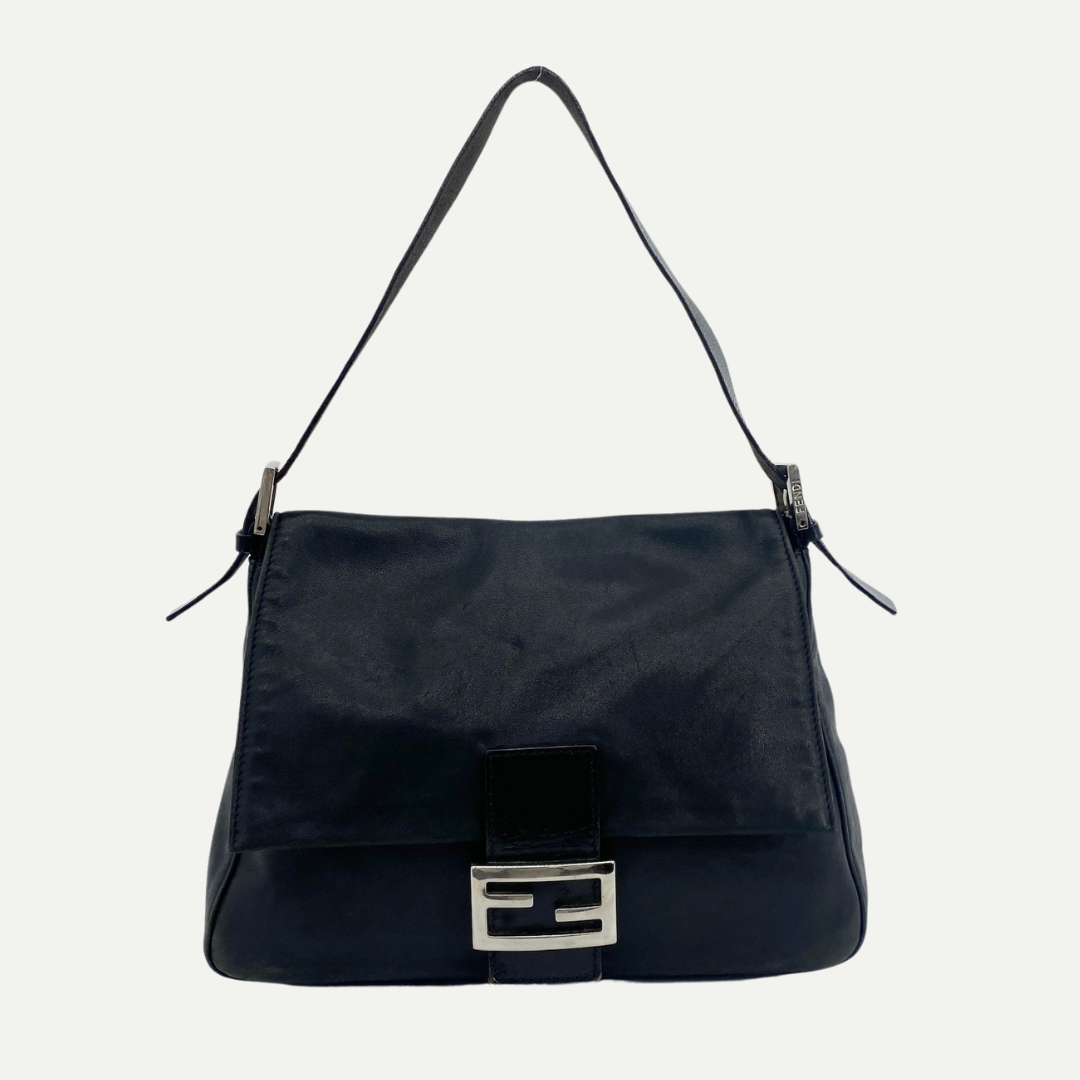 Leather Fendi Mamma Baguette Black