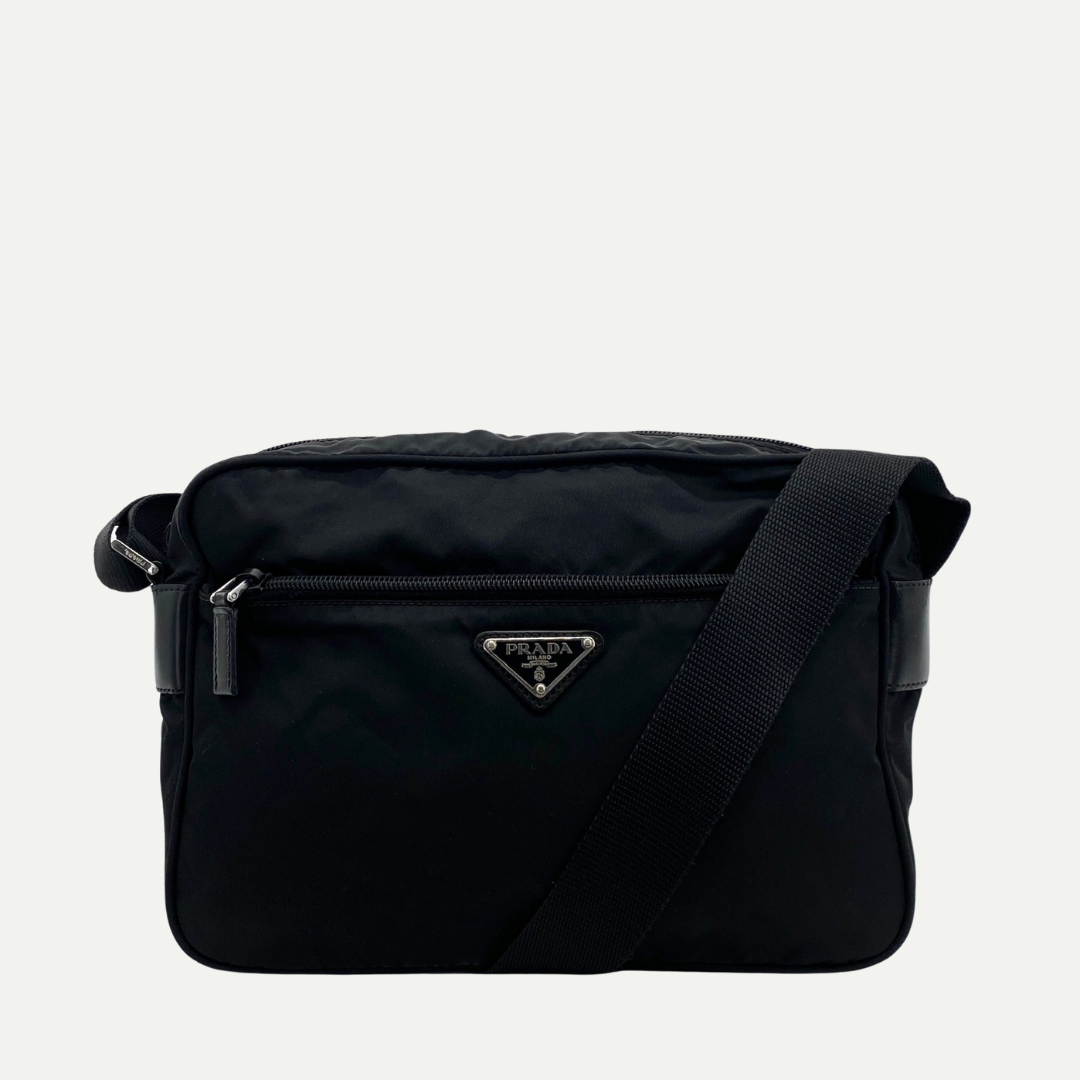 Nylon Camera Crossbody Black