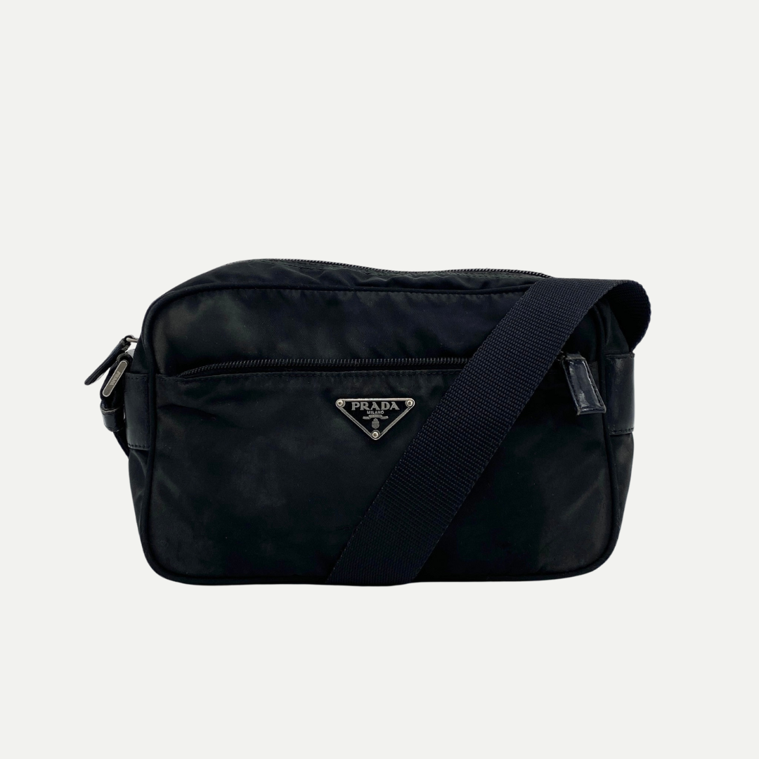 Nylon Camera Crossbody Small Black