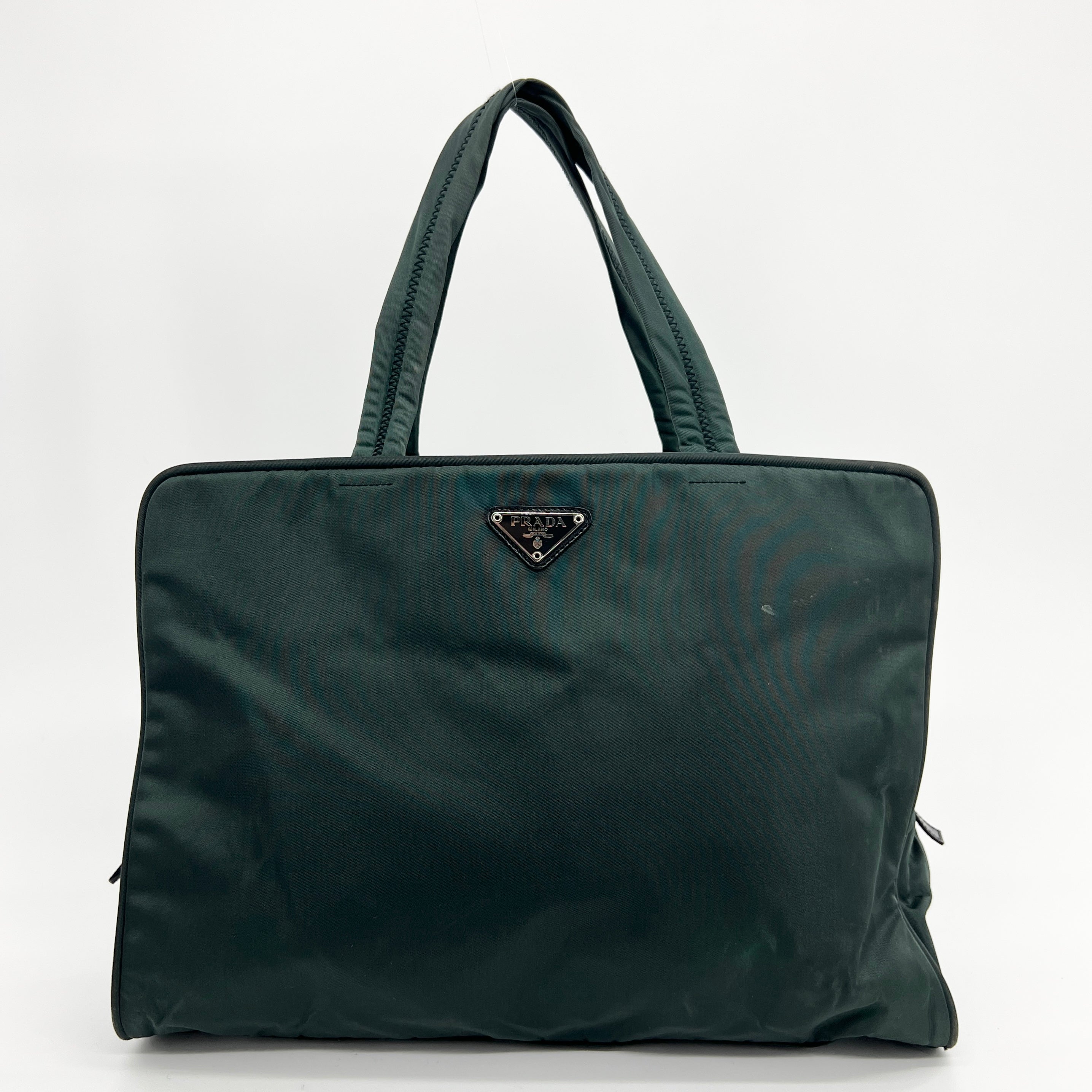 Nylon Laptop Handbag Green