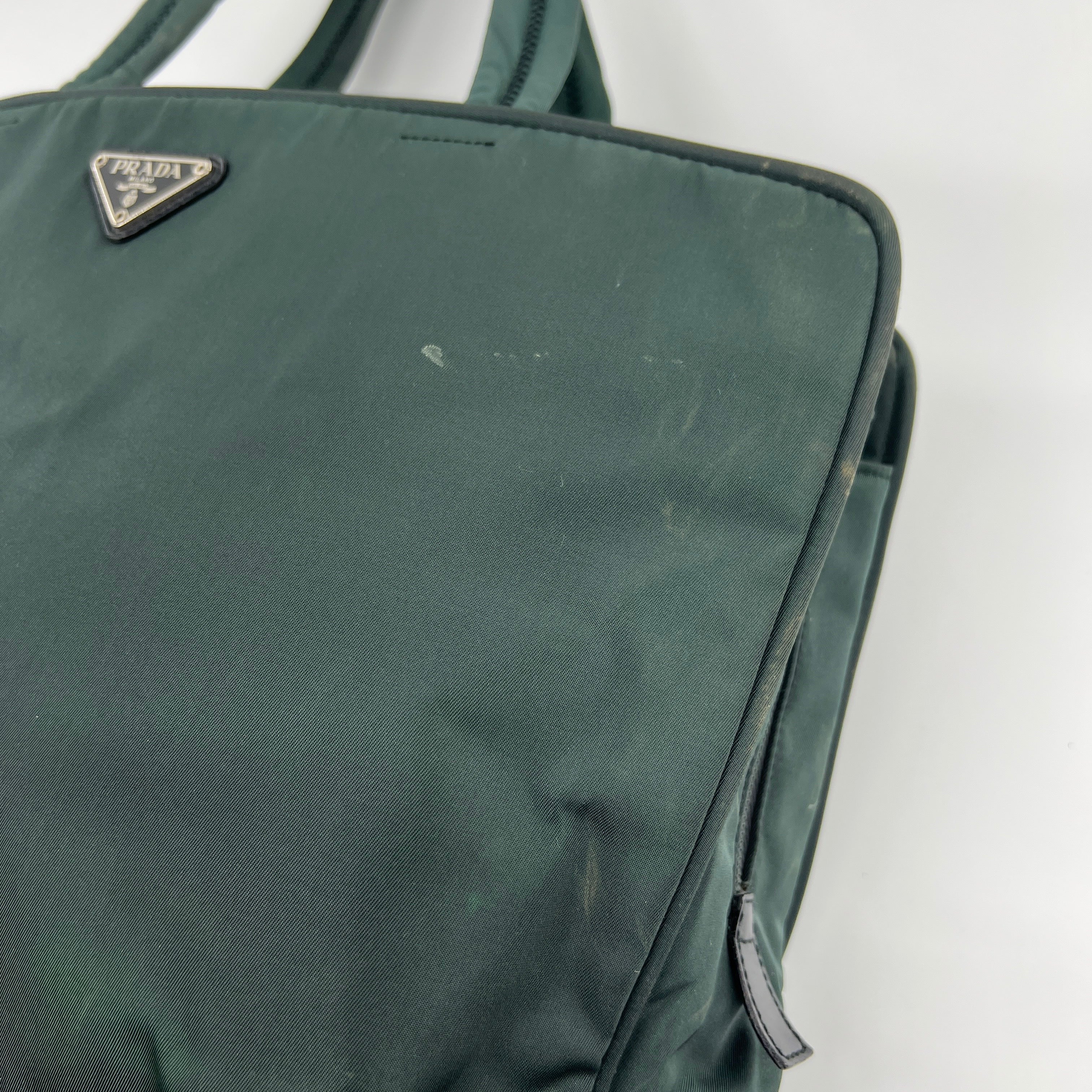 Nylon Laptop Handbag Green
