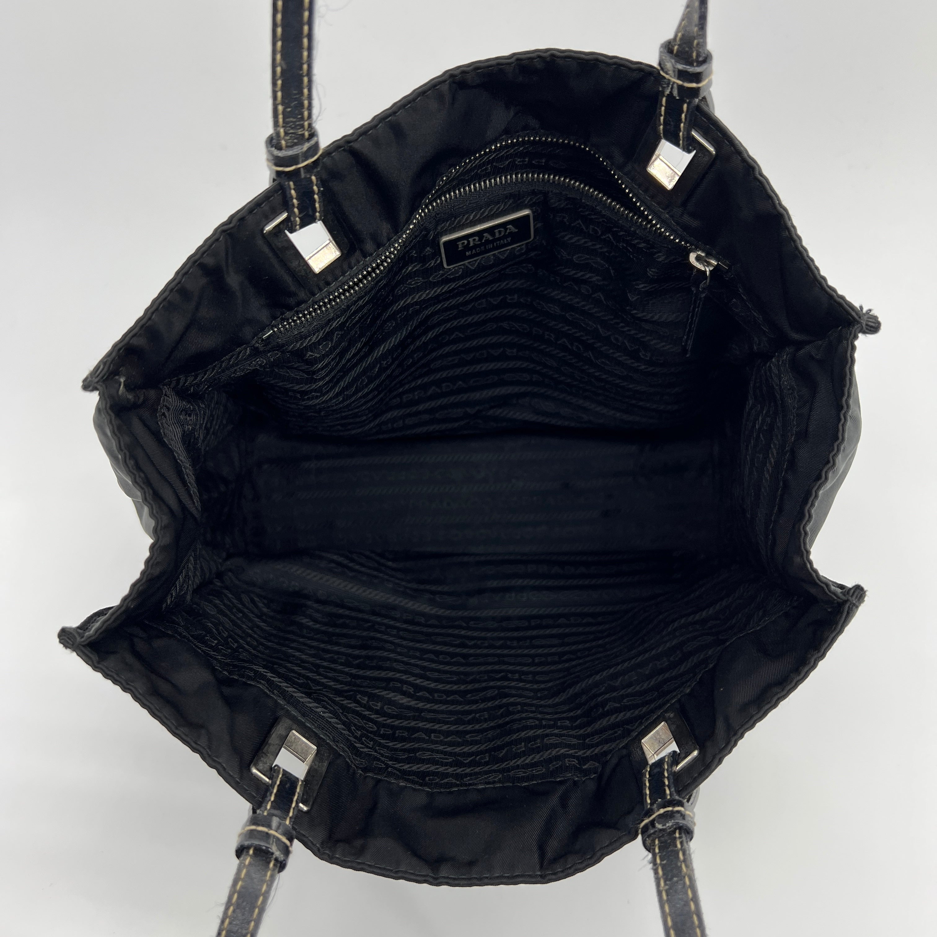 Nylon Small Tote Shoulder Bag Black - Vintage Luxuries